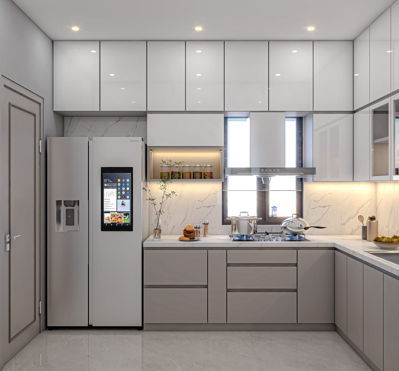 Modular Kitchen with Smart Appliances