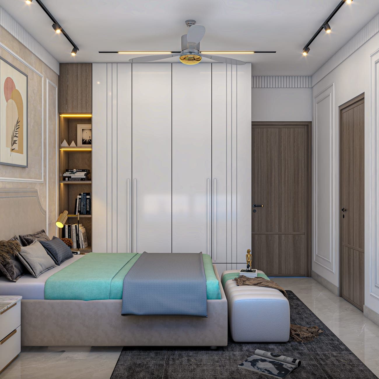 Modern Luxury 3BHK Apartment Interior Design | Contemporary Residence by Karigor Interior detail 1
