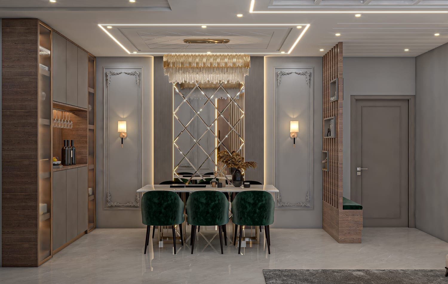 Modern Luxury 3BHK Apartment Interior Design | Contemporary Residence by Karigor Interior detail 3