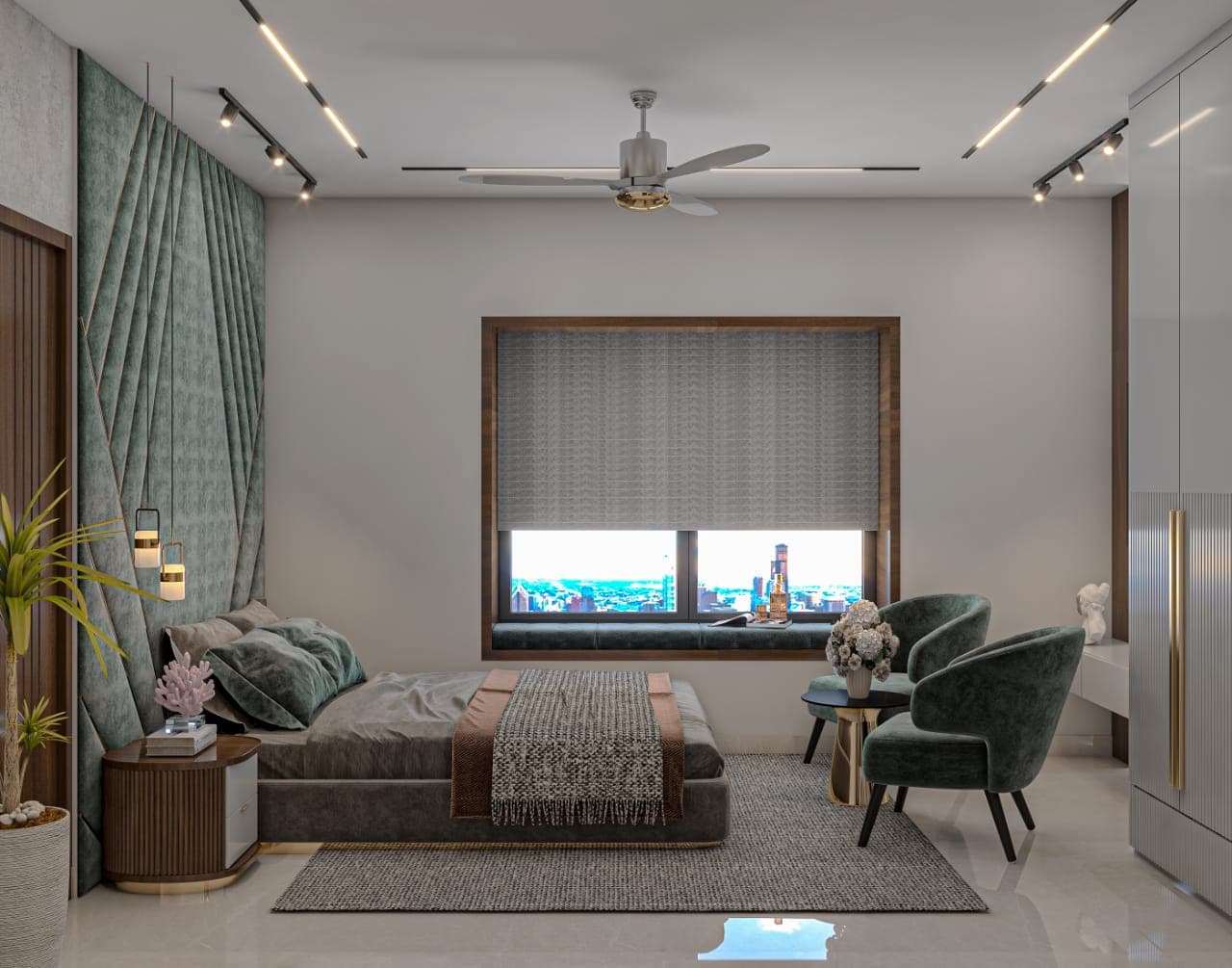 Modern Luxury 3BHK Apartment Interior Design | Contemporary Residence by Karigor Interior detail 4
